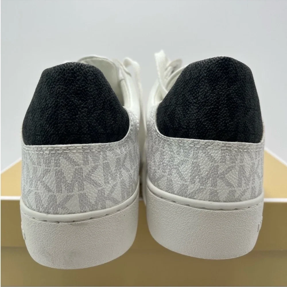 Michael Kors White and Black Logo Signature Sneakers